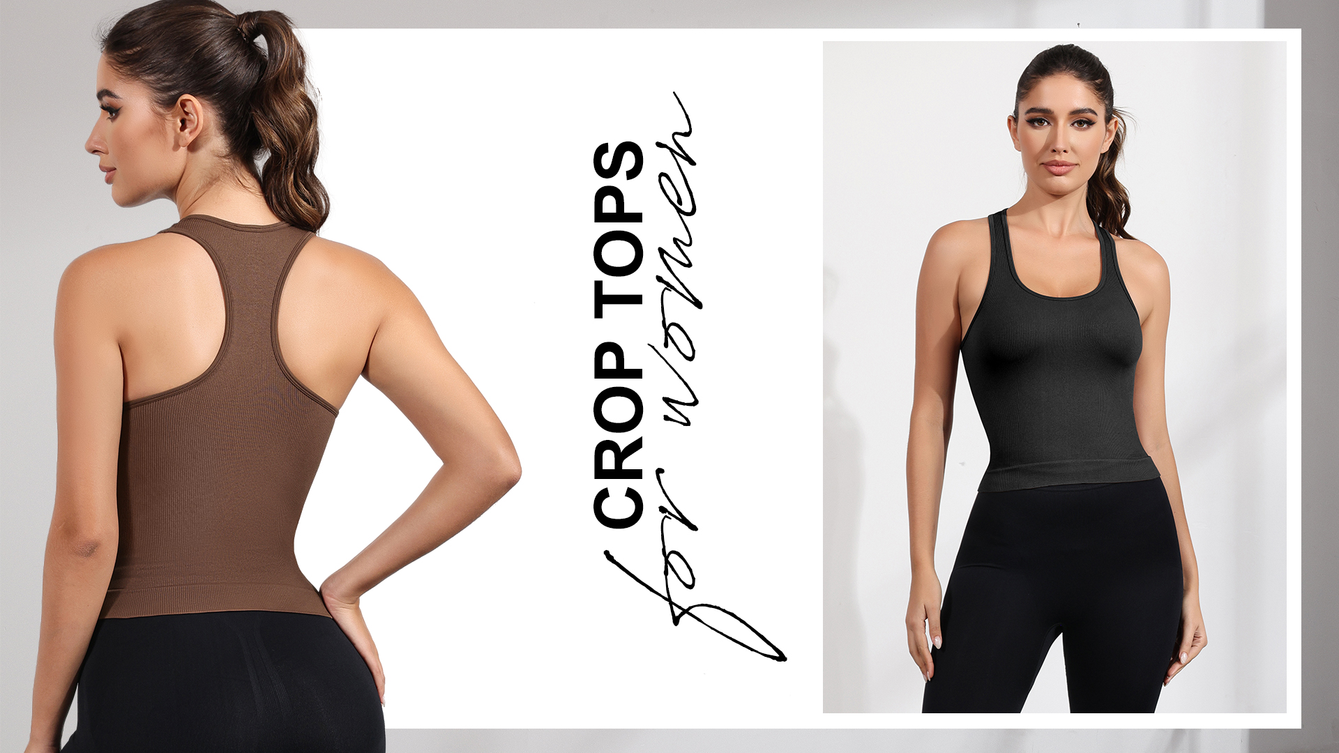 ★andar★ Non-free shirring sleeveless crop top SAFRISIOR Women Basic Solid Sleeveless Round Neck Fitted